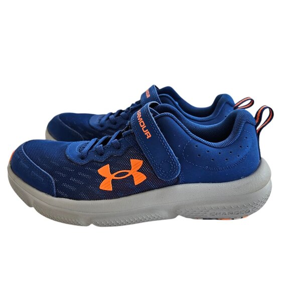 Under Armour Boys Shoes, Blue & Orange, Youth Size 2.5, Excellent Used Condition - Picture 6 of 16